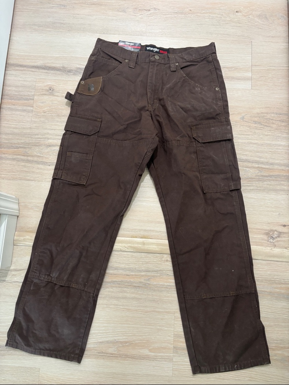 Wrangler Dark Brown Men's Cargo Pants with Utility Pockets